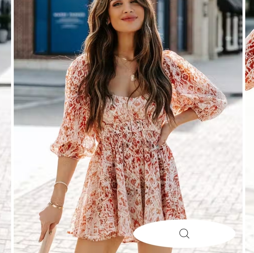 ALIZE PRINTED ROMPER - RUST MULTI - Picture 3 of 3